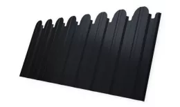 Профнастил C10 A для забора фигурный Grand Line Satin 0,5 мм с пленкой RAL 7024 Мокрый асфальт купить в краснодаре