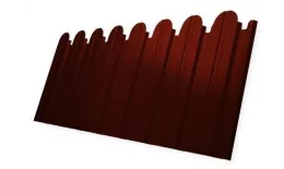 Профнастил C10 A для забора фигурный Grand Line Velur 0,5 мм RAL 3009 оксидно-красный купить в краснодаре