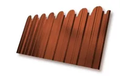 Профнастил C10 B для забора фигурный Grand Line Drap 0,45 мм RAL 8004 терракота купить в краснодаре