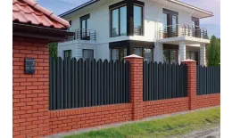 Штакетник Grand Line П-образный А фигурный 0,45 Drap ST RAL 9005 Черный купить в краснодаре