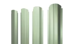 Штакетник Grand Line П-образный А фигурный 0,45 PE RAL 6019 Бело-зеленый купить в краснодаре