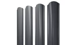 Штакетник Grand Line Slim Полукруглый фигурный 0,5 Quarzit Pro Matt RAL 7024 Мокрый асфальт купить в краснодаре