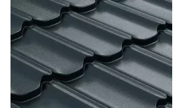 Металлочерепица GL Квинта плюс 3D (Kvinta Plus 3D) 0,5 GreenCoat Pural RAL 7024 мокрый асфальт купить в краснодаре