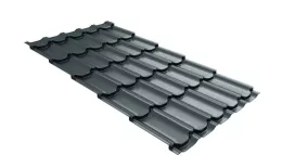 Металлочерепица GL Квинта плюс 3D (Kvinta Plus 3D) 0,5 GreenCoat Pural Matt RAL 7016 антрацитово-серый купить в краснодаре