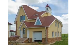 Вид на крыше издалека мягкая черепица ICOPAL "Натур"