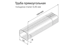 Труба прямоугольная Grand Line Vortex 1м RR 32 Темно-коричневый (полиэстер) купить в краснодаре