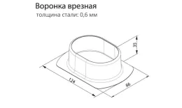 Воронка врезная Grand Line Vortex 127мм RAL 8017 Коричневый (полиэстер) купить в краснодаре