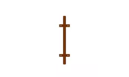 Столб заборный D42, Н-2300мм, с планками и пластиковой заглушкой, грунт коричневый купить в краснодаре