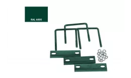 Хомут d51-57 с крепежом для крепления сетки к столбу, ППК, компл. 3 шт. RAL 6005 Зеленый купить в краснодаре