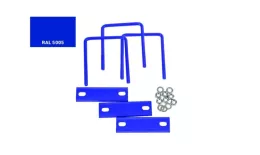 Хомут оцинкованный для столба 50х50 ППК комплект 3 шт RAL 5005 Синий купить в краснодаре