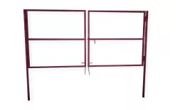 Ворота распашные б/наполнения открытие наружу со столбами 80х80х2000 ППК RAL 8017 Коричневый купить в краснодаре