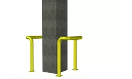 Защита для колонн, стальная Д- 800мм В- 800 D- 76 мм пластина 120х120мм, RAL 1018 Желтый купить в краснодаре