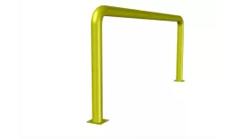 Силовое заграждение стальное Д- 1500мм В- 800мм D- 76 мм с пластинами 120х120 ППК, RAL 1018 Желтый купить в краснодаре