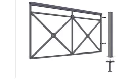 Столб для пешеходного ограждения Крест 80х80, В-1200мм с пластиной, цинк купить в краснодаре