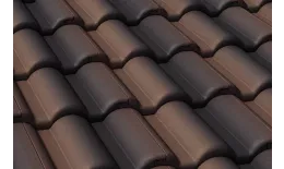 Цементно-песчаная минеральная черепица Braas Таунус Антик темно-коричневый купить в краснодаре