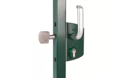 Замок LSKZ 6060 U2L для откатных ворот корпус металл, с ручками из алюминия зеленый RAL 6005 GL купить в краснодаре