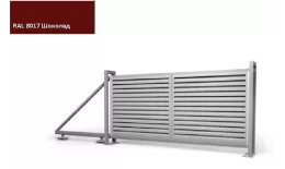 Ворота откатные Жалюзи 1,68х3,5 RAL 8017 Шоколад без заполнения GL купить в краснодаре