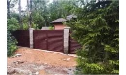 Ворота распашные Жалюзи 2,0х3,6 RAL 8017 Шоколад без заполнения GL купить в краснодаре