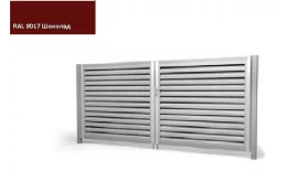 Ворота распашные Жалюзи 2,0х3,6 RAL 8017 Шоколад без заполнения GL купить в краснодаре
