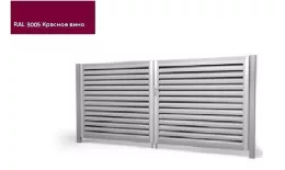 Ворота распашные Жалюзи 2,0х3,6 RAL 3005 Красное вино без заполнения GL купить в краснодаре
