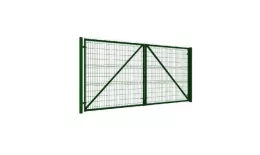 Ворота распашные панель 3D Ш-4000 В-1900 (облегченные) открытие наружу ППК RAL 6005 Зеленый купить в краснодаре