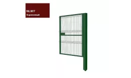 Калитка с сеткой 3D Гиттер проф труба 40*20 Ш-1000 В-1900 со столбом 80х80х2000 ППК RAL 8017 купить в краснодаре