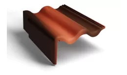 Боковая левая черепица Kriastak. Цементно-песчаная. Antik. Кирпично-красный купить в краснодаре