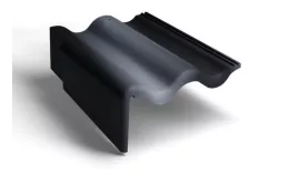 Боковая левая черепица Kriastak. Цементно-песчаная. Antik. Графит купить в краснодаре