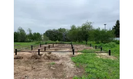 Комплект фундамента на сваях d108х2500мм для дома 8х10м, с швеллером и оголовками купить в краснодаре