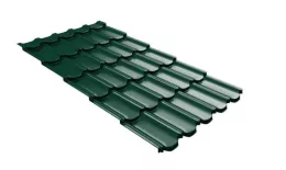Металлочерепица Grand Line Квинта плюс 3D (Kvinta Plus 3D) 0,5 PurLite Matt RAL 6005 зеленый мох купить в краснодаре