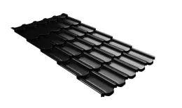 Металлочерепица GL Квинта плюс 3D (Kvinta Plus 3D) 0,5 PurPro RAL 9005 черный купить в краснодаре