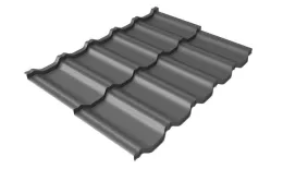 Металлочерепица GL Квинта Уно (Kvinta Uno) 0,5 Satin RAL 9006 бело-алюминиевый купить в краснодаре