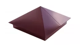 Колпак на столб 390х390мм 0,4 PE с пленкой RAL 3005 красное вино купить в краснодаре