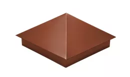 Колпак на столб 390х390мм 0,45 PE с пленкой RAL 8004 терракота купить в краснодаре