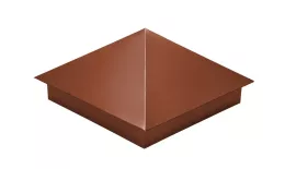 Колпак на столб 390х390мм 0,5 Satin Matt с пленкой RAL 8004 терракота купить в краснодаре