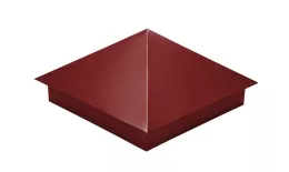 Колпак на столб 390х390мм 0,5 Satin с пленкой RAL 3011 коричнево-красный купить в краснодаре