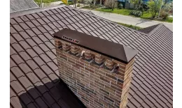 Колпак на столб 390х390мм 0,45 Drap с пленкой RR 32 темно-коричневый купить в краснодаре