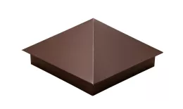 Колпак на столб 350х340мм с отливом 0,45 Drap ST с пленкой RAL 8017