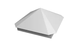 Колпак на столб Пирамида 390х390мм 0,5 Satin с пленкой RAL 9003 сигнальный белый купить в краснодаре