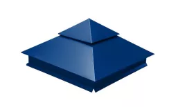 Колпак на столб двойной 390х390мм 0,45 PE с пленкой RAL 5002 ультрамариново-синий купить в краснодаре