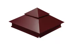 Колпак на столб двойной 390х390мм 0,5 Satin с пленкой RAL 3009