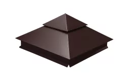 Колпак на столб двойной 390х390мм 0,5 GreenCoat Pural BT, matt с пленкой RR 887 шоколадно-коричневый (RAL 8017 шоколад) купить в краснодаре