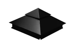 Колпак на столб двойной 390х390мм 0,5 Satin Matt с пленкой RAL 9005 черный купить в краснодаре