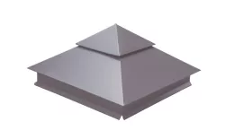 Колпак на столб двойной 390х390мм 0,5 Satin с пленкой RAL 7004