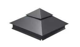 Колпак на столб двойной 390х390мм 0,5 GreenCoat Pural BT с пленкой RR 23 темно-серый (RAL 7024 мокрый асфальт) купить в краснодаре