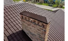 Колпак на столб плоский 350х350мм 0,45 Drap с пленкой RR 32 темно-коричневый купить в краснодаре