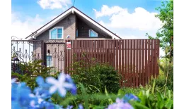 Штакетник Twin с прямым резом 0,45 PE RR 32 темно-коричневый купить в краснодаре