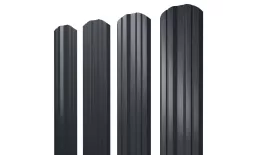 Штакетник Twin фигурный 0,45 PE RAL 7016 антрацитово-серый купить в краснодаре