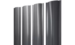 Штакетник Круглый с прямым резом 0,5 GreenCoat Pural BT, matt RR 23 темно-серый (RAL 7024 мокрый асфальт) купить в краснодаре