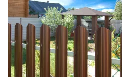 Штакетник Круглый фигурный 0,4 PE-Double RAL 8017 шоколад купить в краснодаре